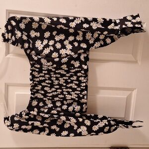 Floral Black and White Women's Crop Top EZ14 DESIGN